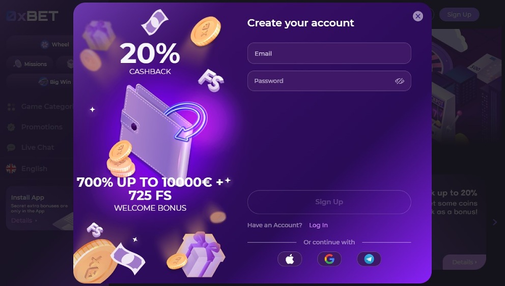 0xBet top internationaal casino