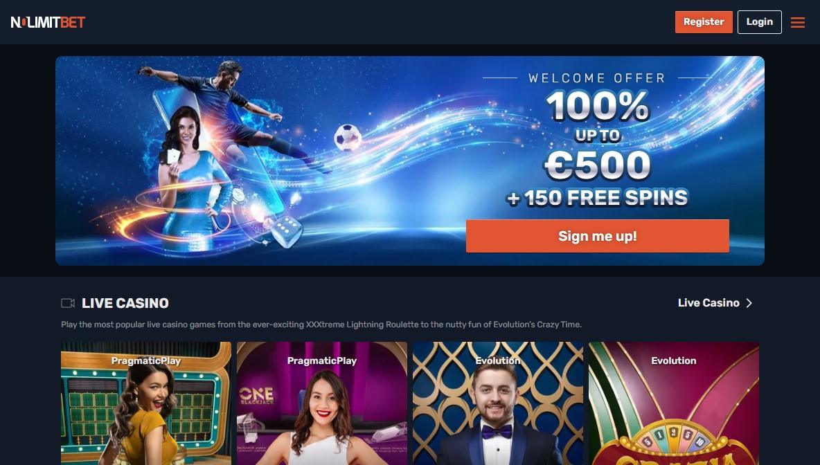 NoLimitBet website